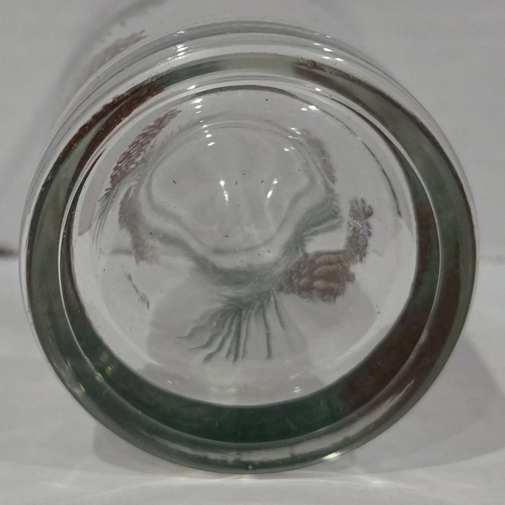 Vintage Boscul Peanut Butter Glass Pine Cone Pattern Tumbler 5 Inch Tall